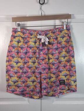 WeSC Zack Shrooms All Over Print Swim Trunks Psychedelic Mushroom Shorts